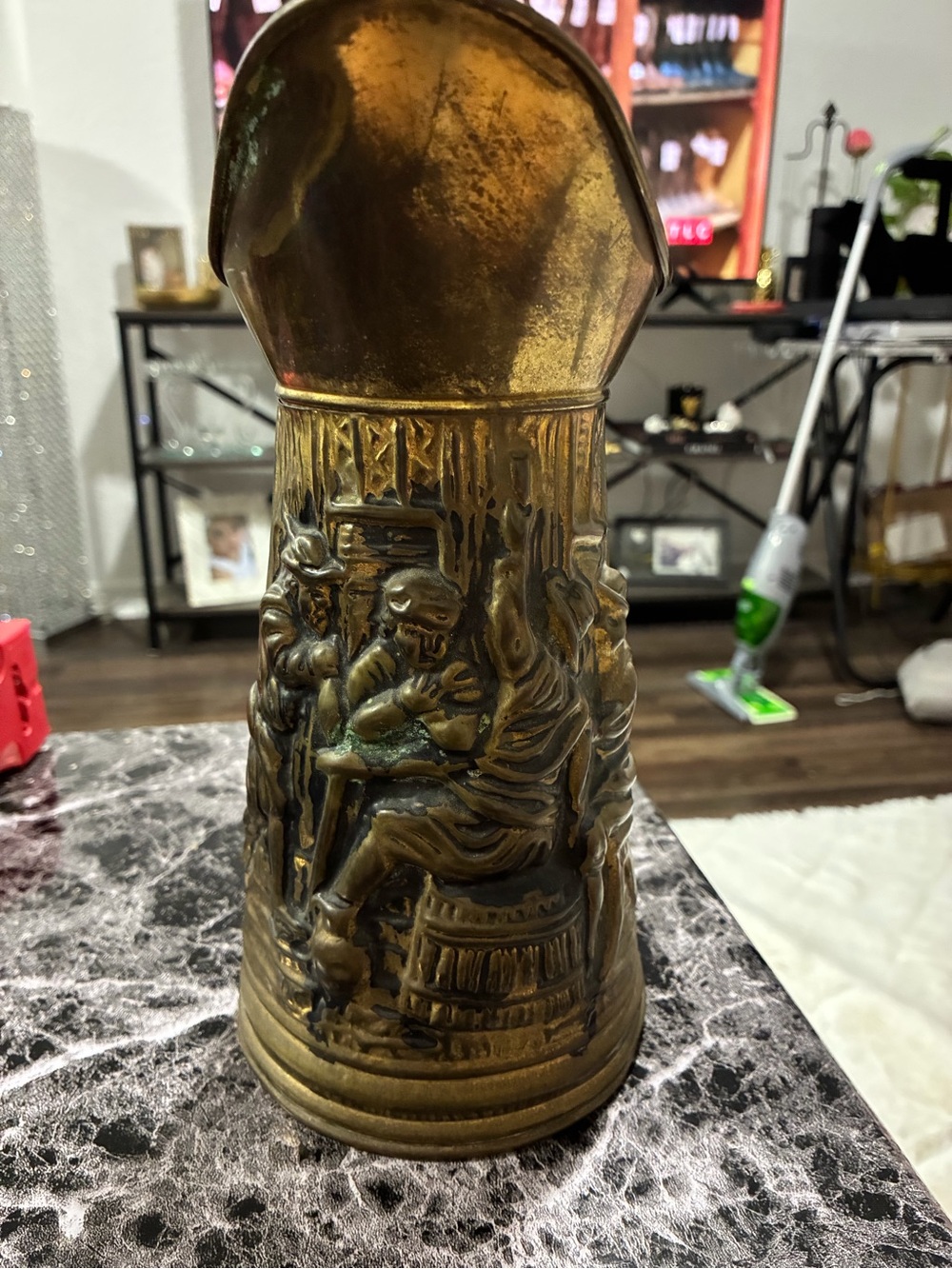 Antique-Style Gold Decorative Stein Vase